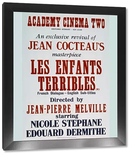 Academy Poster for Jean-Pierre Melvilles Les Enfants Terribles (1949)