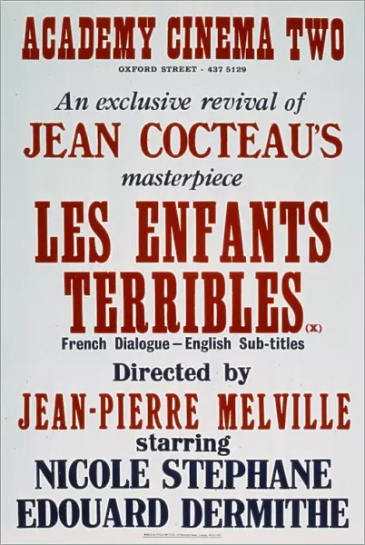 Academy Poster for Jean-Pierre Melvilles Les Enfants Terribles (1949)