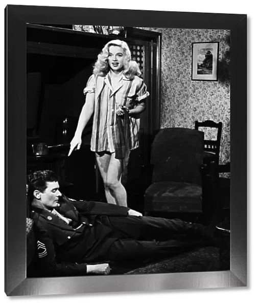 Diana Dors and Alan Sedgwick in Maurice Elveys My Wifes Lodger (1952)