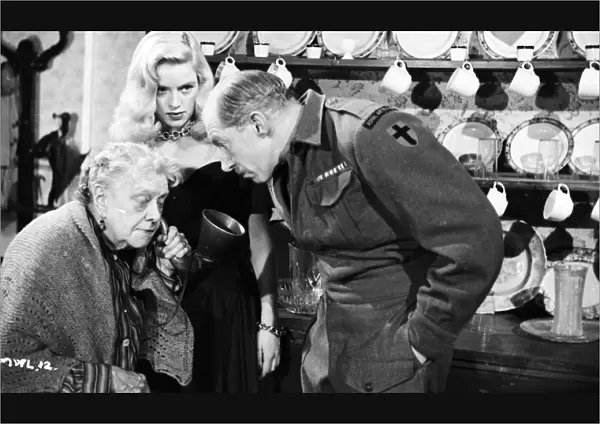 Olive Sloane, Diana Dors, and Alan Sedgwick in Maurice Elveys My Wifes Lodger (1952)