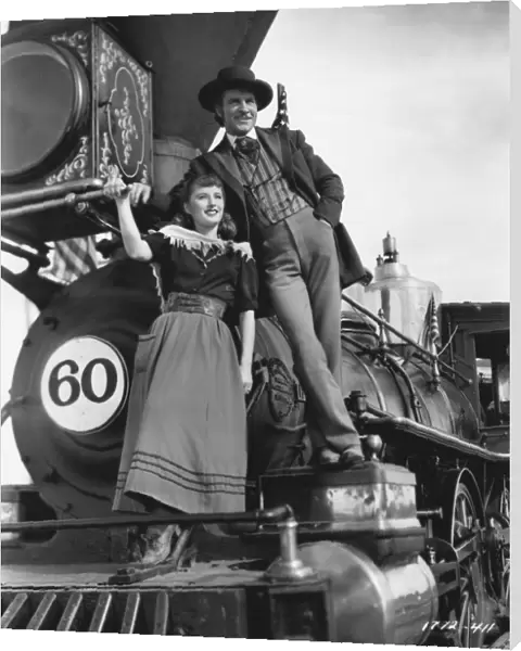 Barbara Stanwyck and Robert Preston in Cecil B De Milles Union Pacific (1939)