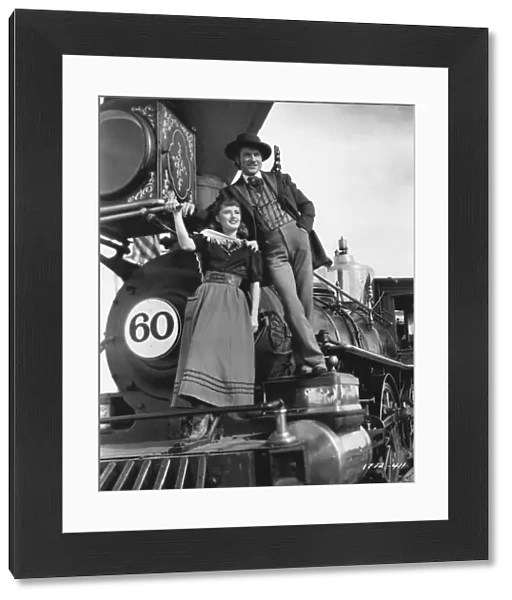 Barbara Stanwyck and Robert Preston in Cecil B De Milles Union Pacific (1939)