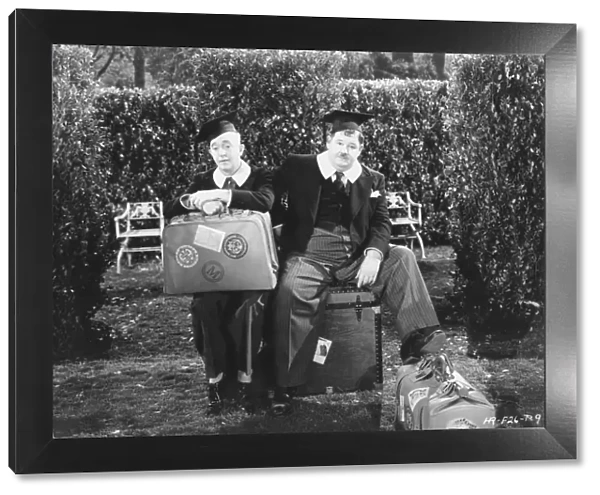 Stan Laurel and Oliver Hardy in Alfred Gouldings A Chump at Oxford (1939)