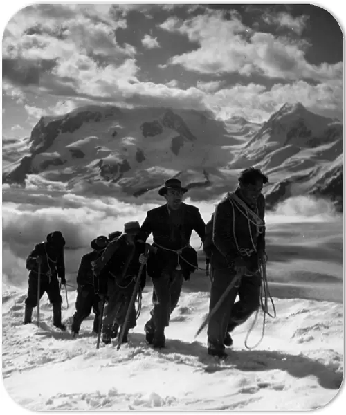 Mountaineers filmed for Milton Rosmers The Challenge (1938)