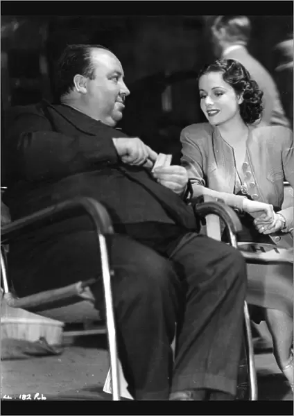 Alfred Hitchcock and Margaret Lockwood on the set of The Lady Vanishes (1938
