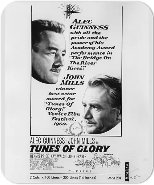 Film Poster for Ronald Neames Tunes of Glory (1960)