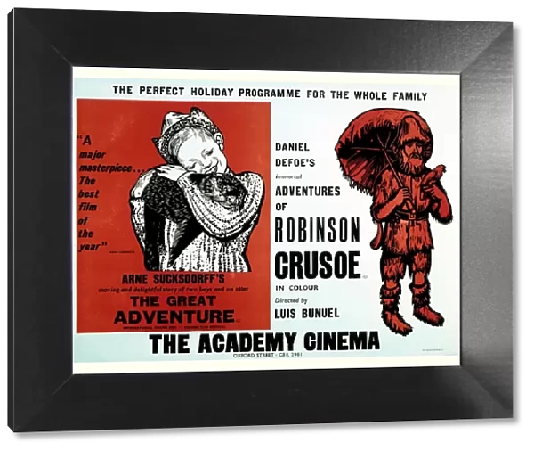 Academy Poster for Arne Sucksdorffs The Great Adventure (1953) and Luis Bunuels Robinson Crusoe (1953)