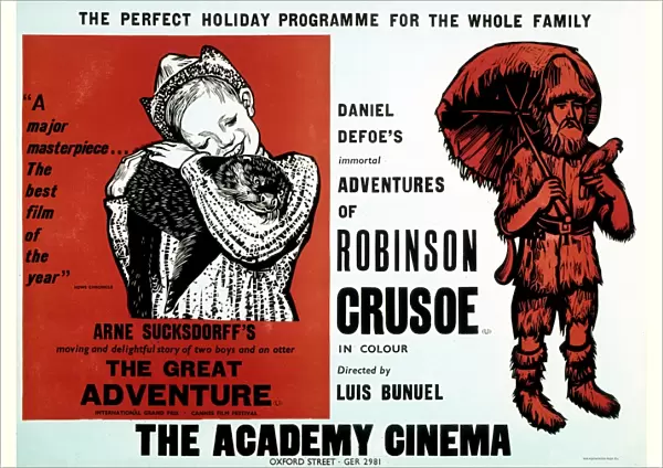 Academy Poster for Arne Sucksdorffs The Great Adventure (1953) and Luis Bunuels Robinson Crusoe (1953)