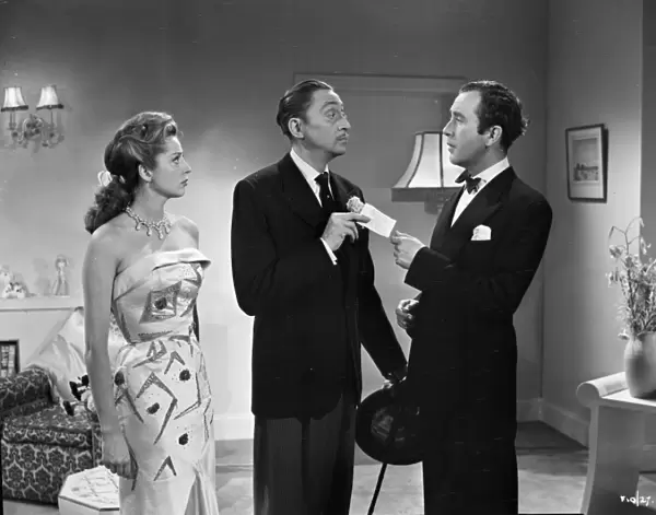 Anne Vernon, Mischa Auer and Dennis Price in John Guillermins Song of Paris (1952)