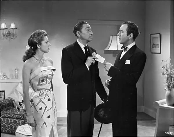 Anne Vernon, Mischa Auer and Dennis Price in John Guillermins Song of Paris (1952)