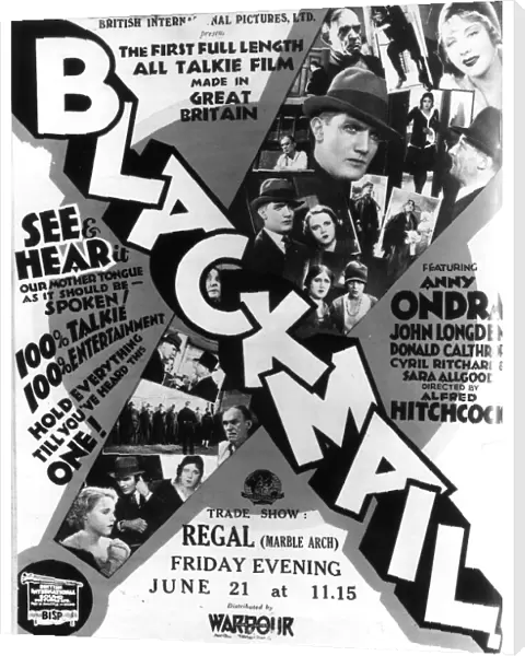 Poster for Alfred Hitchcocks Blackmail (1929)