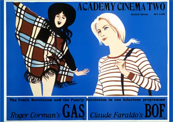 Academy Poster for Gas (Roger Corman, 1970) and Bof (Claude Faraldo, 1971) Double Bill
