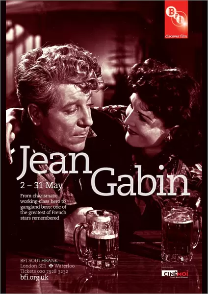 Poster for Jean Gabin Season at BFI Southbank (2 - 31 May 2012)