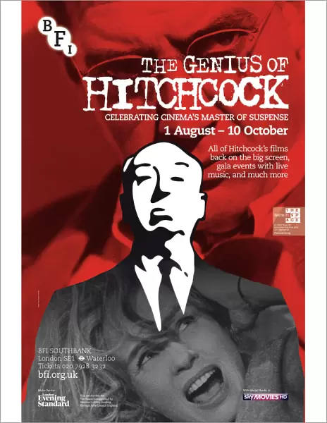 Poster for Genius Of Hitchcock Season at BFI Southbank (1 Aug - 30 Oct 2012)