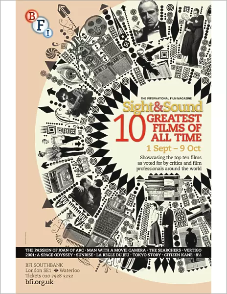 Poster for Sight & Sound Greatest Films Of All Time Season at BFI Southbank (1 Sep - 9 Oct 2012)