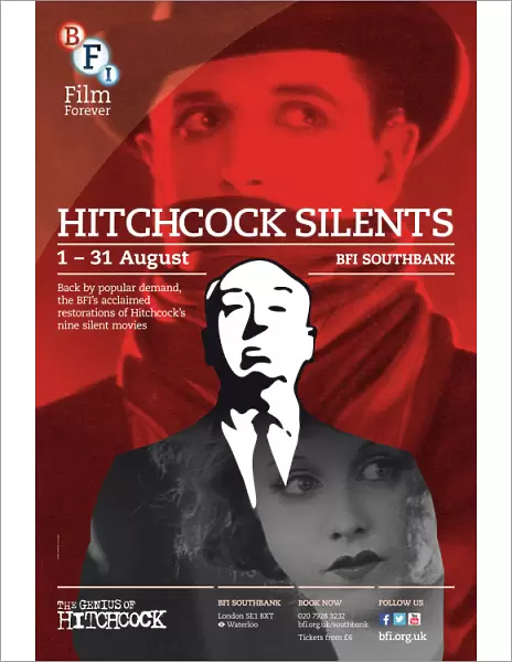 Poster for Hitchcock Silents Season at BFI Southbank (1 - 31 August 2013)