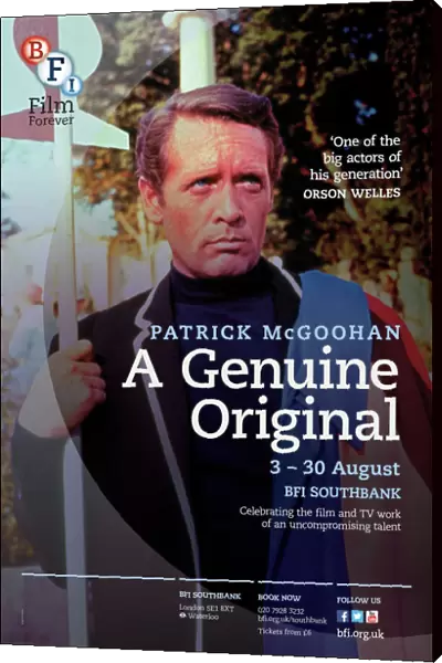 Poster for Patrick McGoohan A Genuine Original Season at BFI Southbank (3 - 30 August 2013)