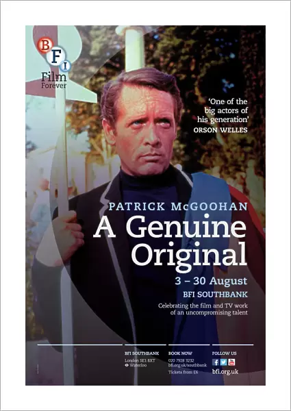 Poster for Patrick McGoohan A Genuine Original Season at BFI Southbank (3 - 30 August 2013)