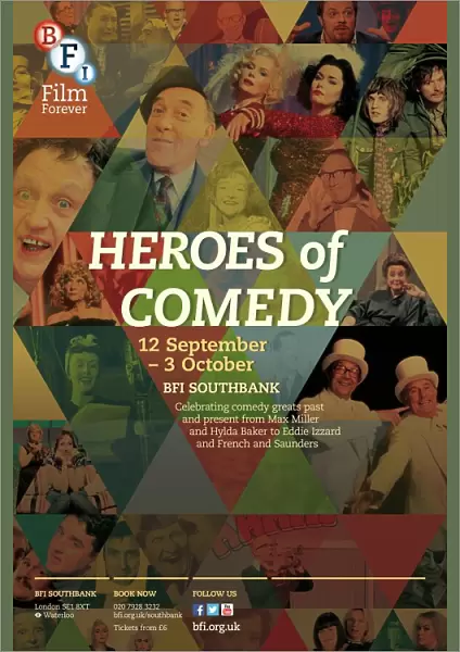 Poster for Heroes of Comedy Season at BFI Southbank (12 September - 3 October 2013)