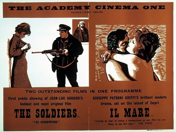 Academy Poster for The Soldiers (Jean-Luc Godard, 1963) and Il Mare (Giuseppe Patroni Griffi, 1963) Double Bill
