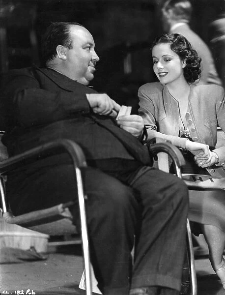 Alfred Hitchcock and Margaret Lockwood on the set of The Lady Vanishes (1938