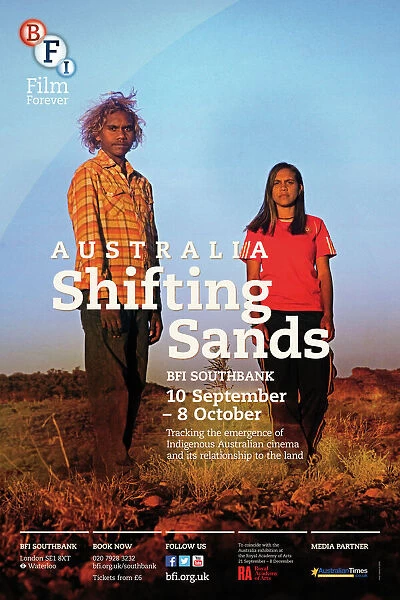 Poster for AUSTRALIA Shifting Sands Season at BFI Southbank (10 September - 8 October 2013)