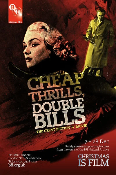 Poster for Cheap Thrills, Double Bills (The Great British B Movie) Season at BFI Southbank (7 - 28 December 2009)