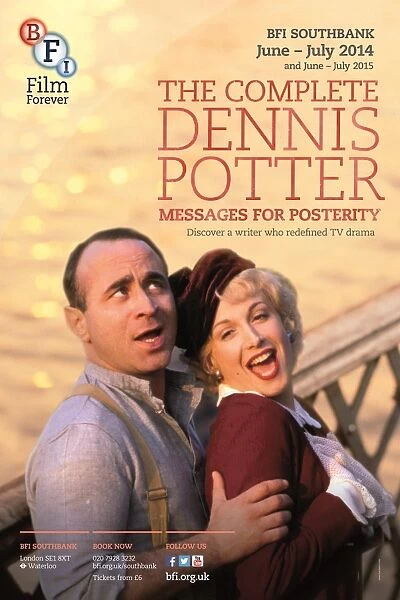 Poster for The Complete Dennis Potter (Messages for Posterity) Season at BFI Southbank (June - July 2014 and 2015)