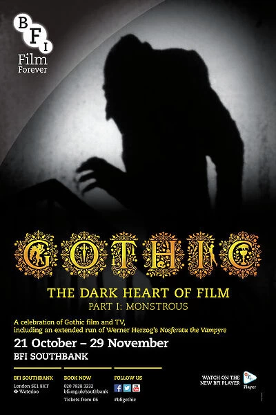 Poster for GOTHIC PART1: MONSTROUS (The Dark Heart Of Film) Season at BFI Southbank (21 October - 29 November 2013)