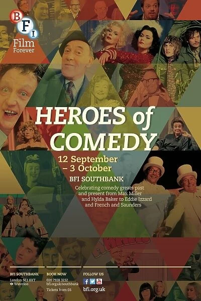 Poster for Heroes of Comedy Season at BFI Southbank (12 September - 3 October 2013)