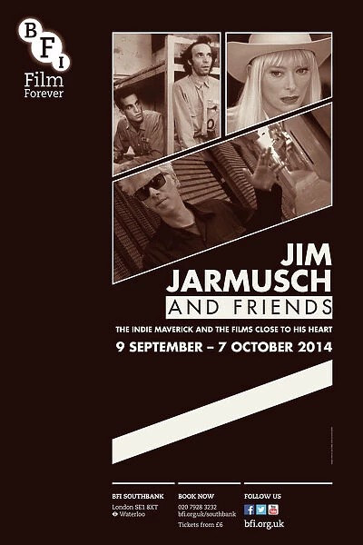 Poster for Jim Jarmusch and Friends Season at BFI Southbank (6 September - 7 October 2014)