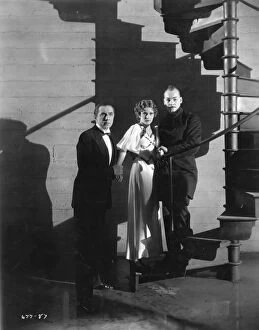 Classic Portraits Collection: Bela Lugosi, Jacqueline Wells, and Harry Cording in Edgar G Ulmers The Black Cat (1934)