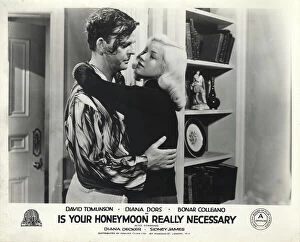 Diana Dors Collection: David Tomlinson and Diana Dors in Maurice Elveys Is Your Honeymoon Really Necessary
