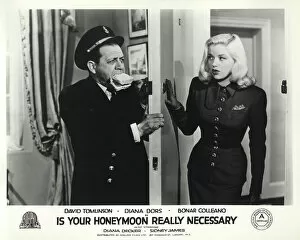 Diana Dors Collection: Sid James and Diana Dors in Maurice Elveys Is Your Honeymoon Really Necessary (1953)