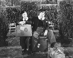 Classic Portraits Collection: Stan Laurel and Oliver Hardy in Alfred Gouldings A Chump at Oxford (1939)